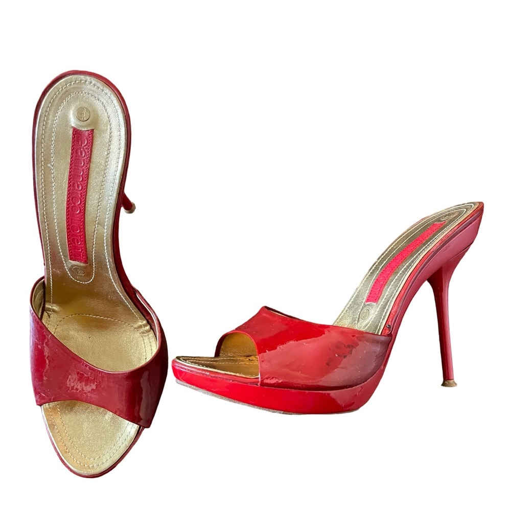Gianmarco Lorenzi Red Patent Leather Heels, EU 37/US 6,5-7,